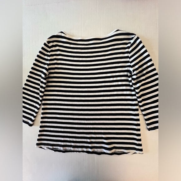 ZARA BLACK & WHITE 3/4 LENGTH SLEEVE TUNIC TOP. SIZE LARGE - Picture 2 of 7